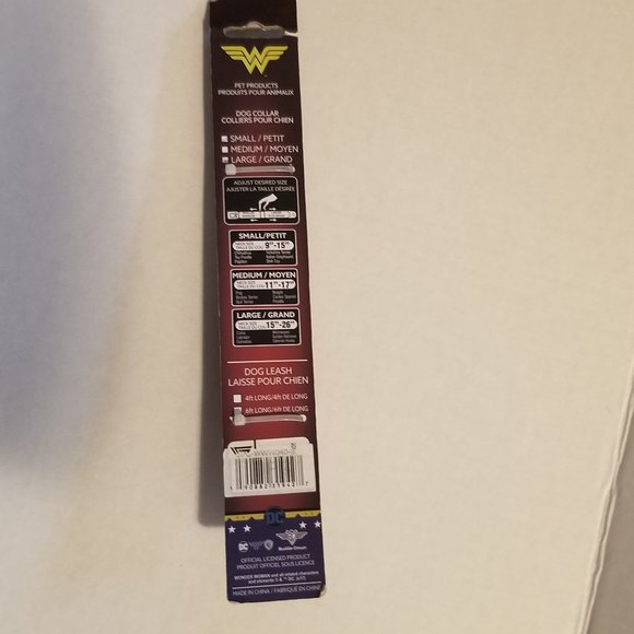 DC Wonder Woman Adjustable Dog Collar- Small - Picture 2 of 6
